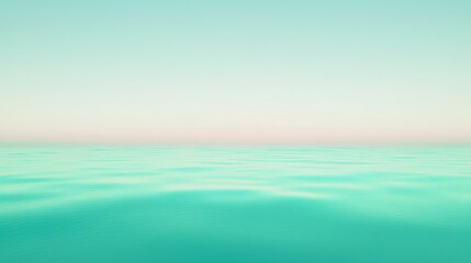 Fototapeta premium Serene ocean horizon view with pastel sky, calm sea background for meditation and relaxation