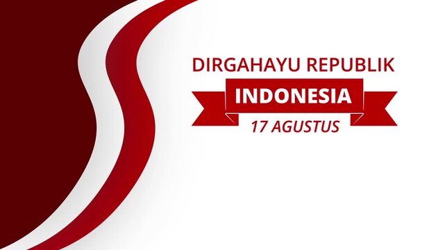 Indonesian Independence Day Celebration Red and White Banner motion Graphic Design, 4k animation