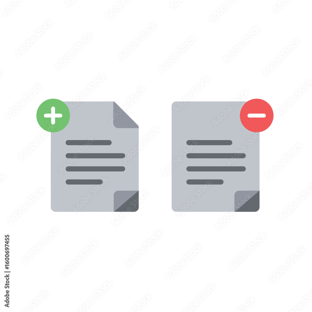 Poster add and delete document icons