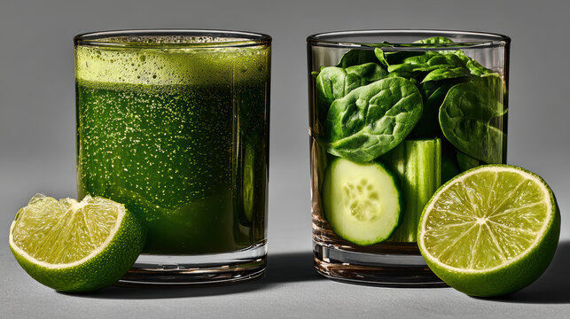 Split-glass beverage presentation with creative duality concept