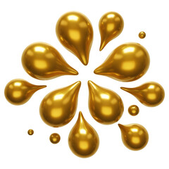 Golden Liquid Drops in Circular Pattern
