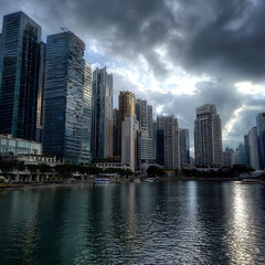 Fototapeta premium Modern Cityscape with Urban Skyline