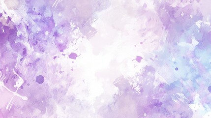 Fototapeta premium Watercolor background, light blue and purple pastel colors, simple design, white space in the middle, soft style, high resolution, quality and detail, minimalist, elegant and delicate.