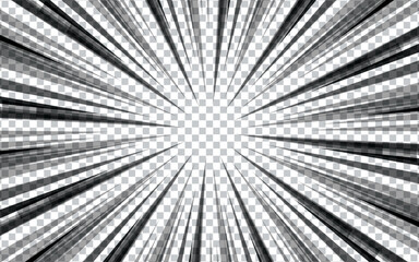 Black and white comic book and manga speed line background. Vector illustration design.