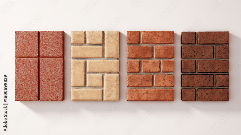 Poster this display features various biocement bricks arranged creatively to highlight diverse designs.