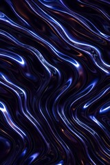 Fototapeta premium Abstract flowing waves of dark blue and silver textures in motion