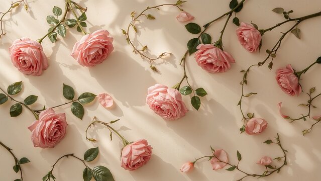 Dreamy pink rose background for romantic vibes