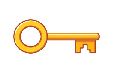 Golden Key Icon, symbol of gold key