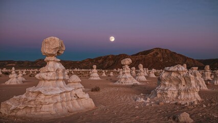 Salt stone landscape resembling the moon