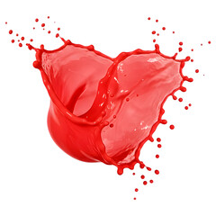 Red paint splash on Transparent Background