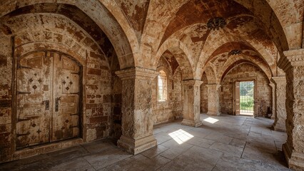 Fototapeta premium Ancient Romanesque chapel tied to the Holy Grail myth