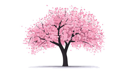 Obraz premium Stunning Cherry Tree Isolated on White Background