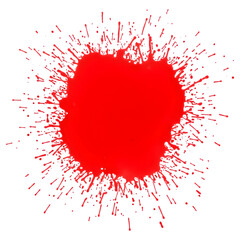 Red Paint Splatter on Transparent Background