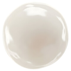 Creamy White Glossy Sphere on Transparent Background