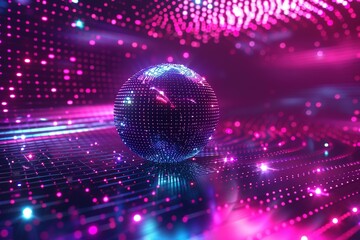 stylist and royal Futuristic digital grid and particles abstract cyber technology environment background