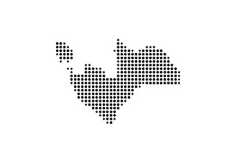 Fototapeta premium Symbol Map of the Island Fejo (Denmark) showing the island with just a few black dots