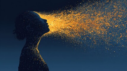 Contemplating the cosmic universe serene figure in vastness artistic exploration
