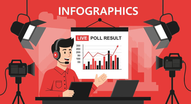 Presenting Live Poll Data On The Air Studio With Modern Equipment