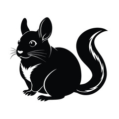 Clean silhouette of a chinchilla