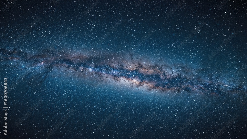 Wall mural broad perspective of the galaxy with stellar bodies and space particles in the vast universe. high-r