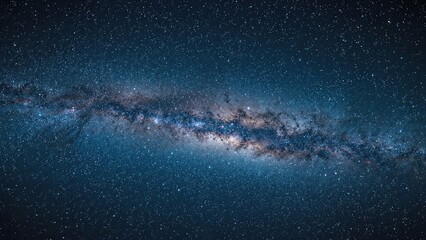 Broad perspective of the galaxy with stellar bodies and space particles in the vast universe. High-res image
