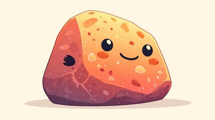 Cute cartoon rock character