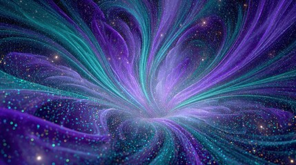 Abstract Glowing Spiral Design With Turquoise And Purple Colors