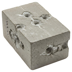 Concrete Block with Bullet Holes