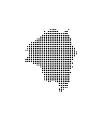 Symbol Map of the Island Foula (United Kingdom) showing the island with just a few black dots