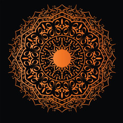 Seamless ornate floral lace pattern with a round vintage mandala design