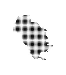 Symbol Map of the Island Hoy (United Kingdom) showing the island with just a few black dots