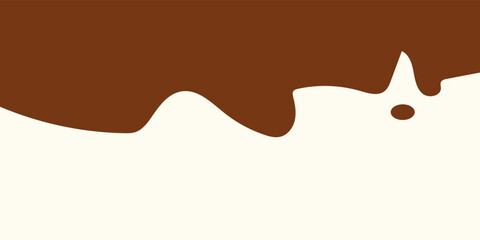 Chocolate background of Modern poster, dynamic splashes and drops. Vector illustration in a flat style of minimalism EPS.10