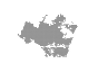 Symbol Map of the Island North Uist (United Kingdom) showing the island with just a few black dots