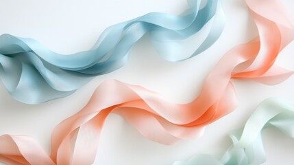 Flowing pastel ribbons soft elegant curves and color gradients
