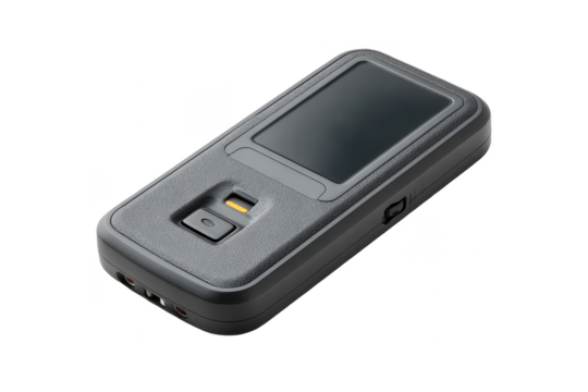 A sleek black digital voice recorder with a display screen, buttons, and an integrated microphone for capturing audio recordings.