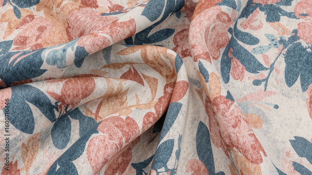 Poster textile material with abstract fabric pattern