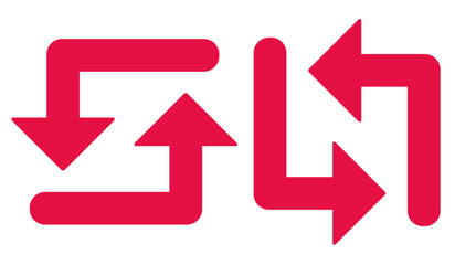 Professional set of red arrows isolated on white background for business designs