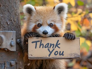 Red Panda Thank You Sign.