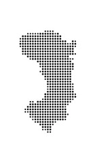 Fototapeta premium Symbol Map of the Island Chios (Greece) showing the island with just a few black dots