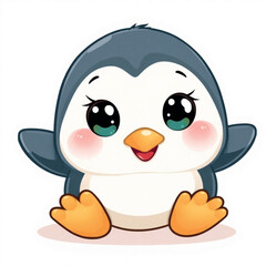 cute baby penguin bird
