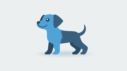 Obraz premium Cute cartoon dog side profile, playful puppy, simple background, digital illustration, children's book, education, web design