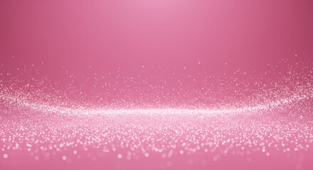 A pink background with a blurry bright line of glitter that curves across the middle