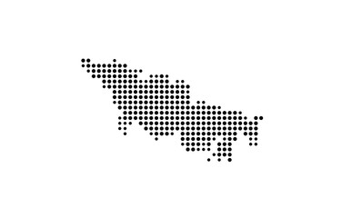 Fototapeta premium Symbol Map of the Island Oinousses (Greece) showing the island with just a few black dots