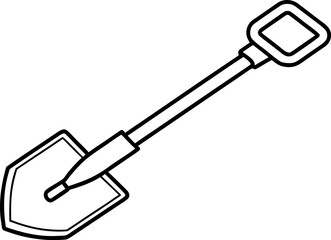 Garden Shovel with Wooden Handle Icon