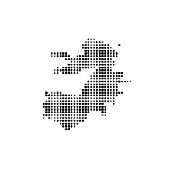 Symbol Map of the Island Salamina (Greece) showing the island with just a few black dots