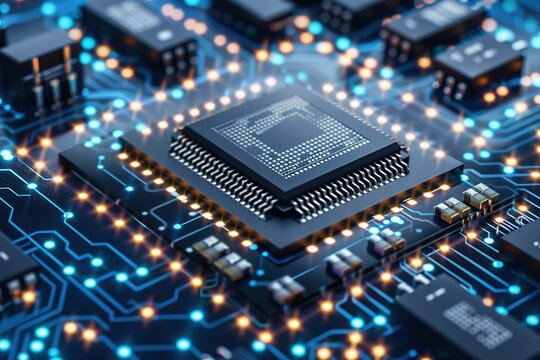 stylist and royal Abstract futuristic technological background, floating circuits, charts - Powered by Adobe