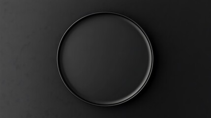 Minimalist TopDown View of a Circular Black Plate on Textured Dark Background for Creative Food Photography
