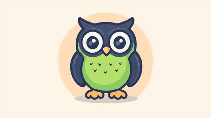 Obraz premium Cute Cartoon Owl, Graphic Design, Digital Illustration, for Childrens Books, Websites, or Social Media
