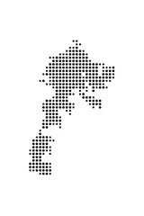 Symbol Map of the Island Belmullet (Ireland) showing the island with just a few black dots