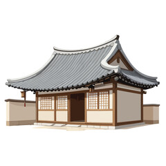 Obraz premium Flat Icon of Historic Korean Architecture
